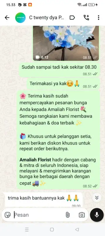 Testimonial krans bunga BANDAR LAMPUNG