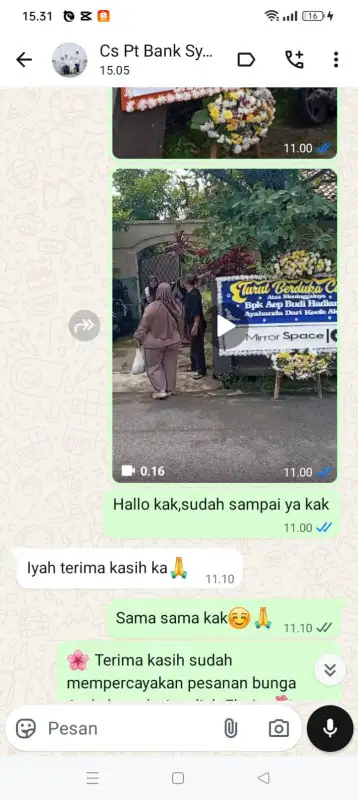 Testimonial Papan Bunga BANDAR LAMPUNG