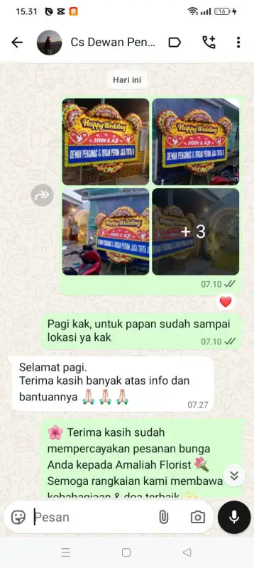 Testimonial papan bunga BANDAR LAMPUNG